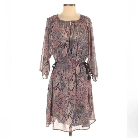 Anthropologie | Floreat | Mauve Zahara Snake Print Dress Women's Size Small S - Picture 2 of 7